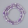 Chevron Amethyst Beads - Natural Stone Smooth Bead, 4 mm diameter ±, 38 cm length ± on thread