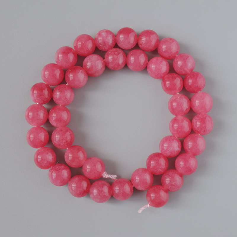 Natural Tourmaline Beads - Smooth Round Beads, 10 mm Diameter, 38 cm Length on Thread
