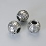 Bead-insert hardware with Zodiac Sign Pisces, 9 x 10 mm ±, hole diameter 4.3 mm, silver-colored metal, 1 pc