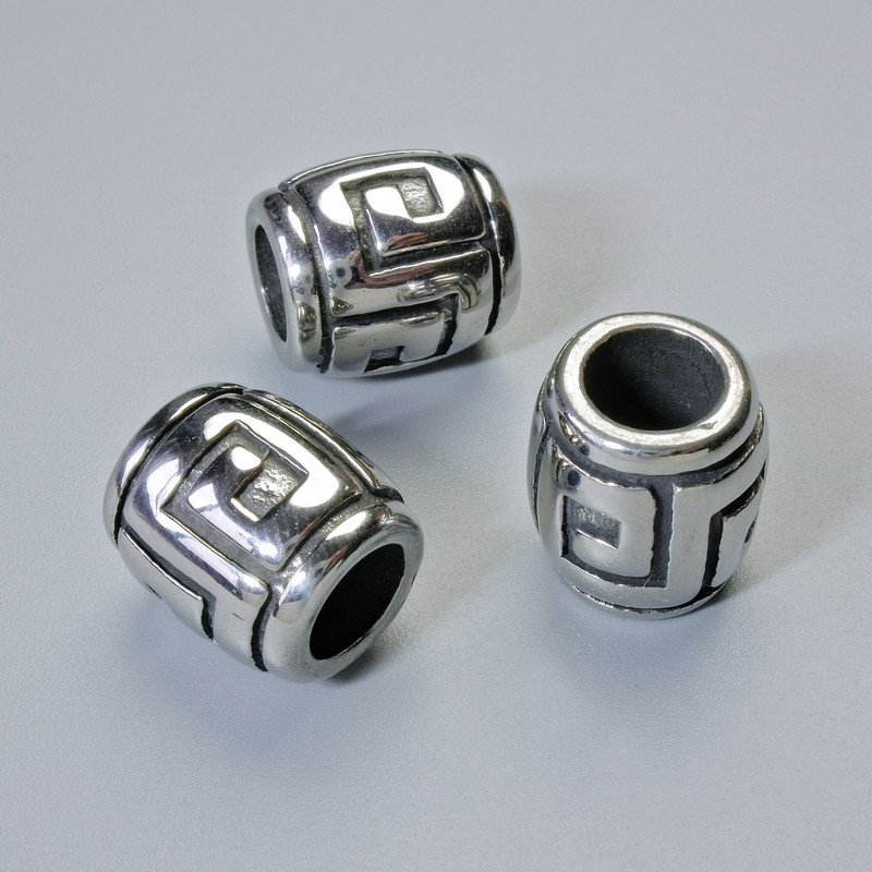 Bead-insert findings, diameter 12x11 mm ±, hole diameter 5.9 mm, silver metal color, 1 pc