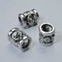 Bead-insert finding, 12.5 x 10 mm, hole diameter 6.6 mm, silver-tone metal color, 1 pc