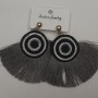 Stud earrings Kytytsi, gray color, length 8 cm, metal color gold