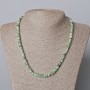 Moss Agate Necklace with Smooth Rondel Beads, 6x2.5mm, 45-49 cm
