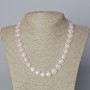 Necklace with Rose Quartz natural stone heart beads, diameter 12x12x5 mm, length 45-47 cm ±