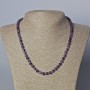 Amethyst Necklace with natural stone, faceted cube beads, diameter 5 mm, length 45-49 cm