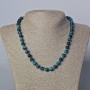 Azure Cat's Eye Necklace with natural stone, smooth beads, diameter 8 mm ±, length 45–48 cm