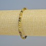 Grossular Bracelet (Green Garnet) Natural gemstone, faceted cube bead, 5 mm diameter ±, stretch, 18 cm+