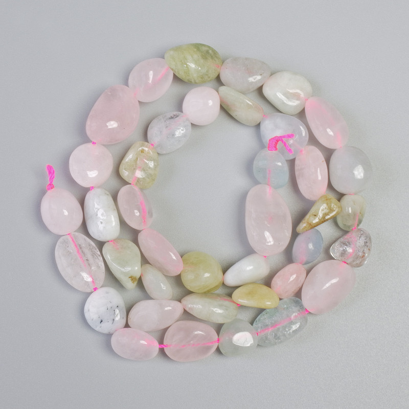 Morganite Beads, Natural Gemstone, Faceted Rondelle, Diameter 10x12 mm, Length approx. 40 cm on a thread