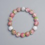 Bracelet 'Variscite' (synthetic acrylic) and White Agate (pressed), diameter 10 mm, 10.5 mm +/- (stretch), length 18 cm +/- with metal inserts