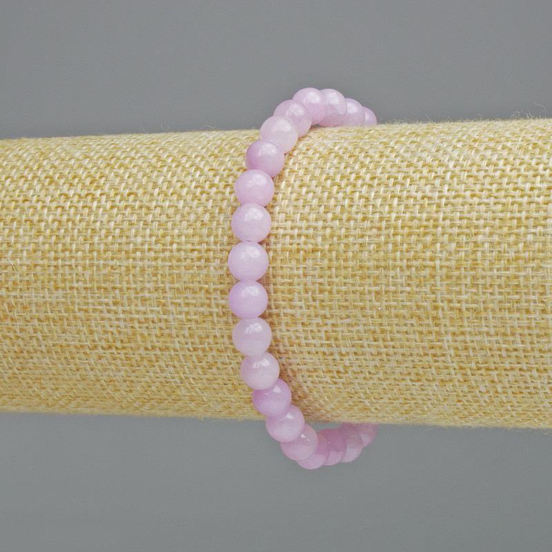 Kunzite Bracelet (synthetic acrylic) smooth beads, 6.5 mm diameter +/- (stretch), length 18 cm+