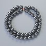 Hematite Beads, Smooth Spheres, 8 mm Diameter, 39 cm Length on Beading Thread
