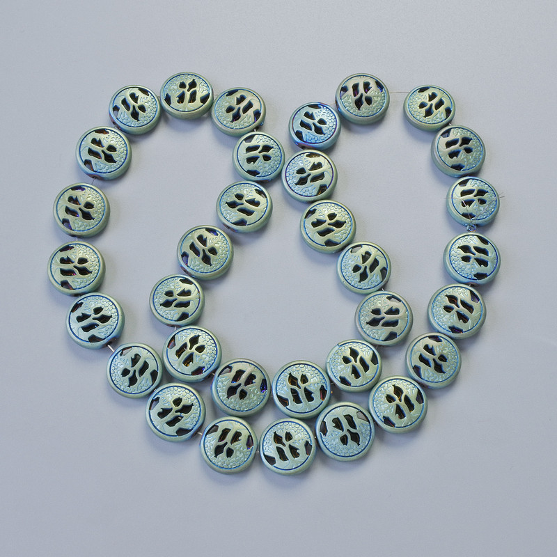Hematite Beads Matte Chameleon Color, 12x4.5 mm, 41 cm Length on Thread