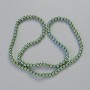 Hematite beads, ball shape, green chameleon color, 4 mm diameter, 42 cm length, on thread