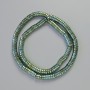Hematite Rondelle Bead Inserts, Chameleon Green, 6x2 mm, 42 cm on thread