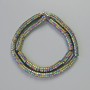 Hematite Rondelle Beads Multicolor, 6x2 mm, 42 cm length on thread