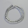 Hematite Rondelle Beads - Silver Color, 5x2 mm, 42 cm Length on Thread