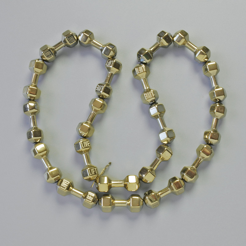 Hematite Dumbbell Beads, Light Bronze Color, 21x7 mm Diameter, 42 cm Length, Strand
