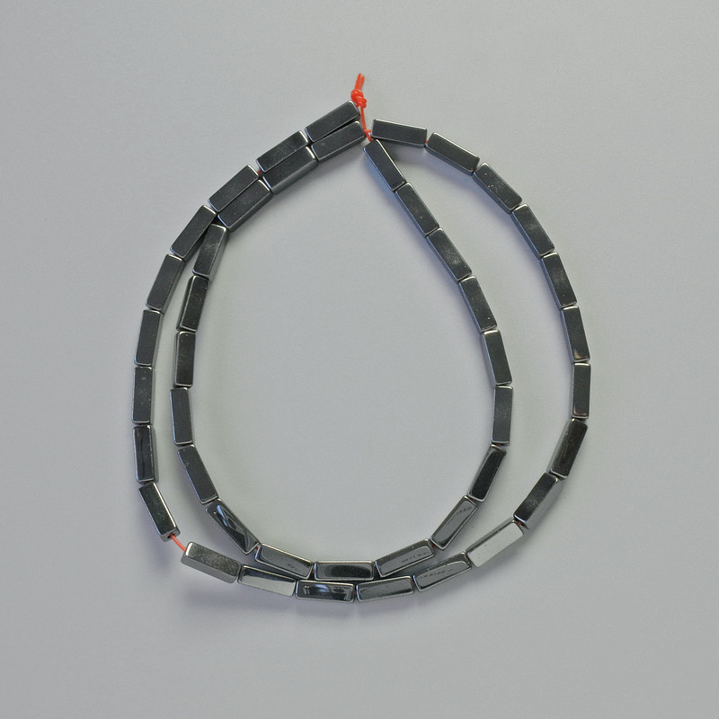 Hematite Beads, Rectangular, Black, 9×3 mm, 41 cm Strand