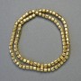 Hematite Beads, Cube-Shaped, Gold Color, 4×4 mm Diameter, 40 cm Length, Strand