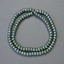 Hematite beads, rondelle, green chameleon color, diameter 6x4 mm, length 42 cm strand