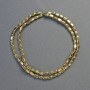 Hematite beads, oval-rectangular shape, gold color, 3x5 mm diameter, 41 cm length, strand