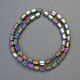Hematite beads, hexagonal, multicolor, diameter 5x8 mm, length 42 cm, strand