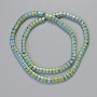 Hematite Beads Snake Zigzag Wave Pattern, Chameleon Green Color, Diameter 5x4x3 mm, Length 40 cm, Strand