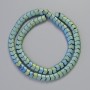 Hematite Beads Snake Zigzag Wave, Chameleon Green Matte, Diameter 7x5x5 mm, Length 42 cm Strand