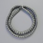 Hematite beads snake zigzag wave shape gray matte, 7x5x5 mm diameter, 42 cm length strand