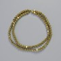 Hematite beads, small hexagonal facets, golden color, 4×4 mm diameter, 41 cm strand ±