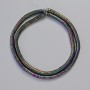 Hematite Beads, Inlay Rondelle Wave, Black Multicolor, Diameter 4x1 mm, Length 40 cm, Strand