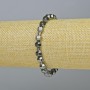 Hematite bracelet in dumbbell shape, black color, 15x6 mm diameter, 18 cm length (stretch)