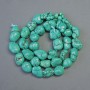 Gavlite Beads, tinted natural stone in "green turquoise" rough nuggets, tumbled, diameter 9x10 mm ±, length 39 cm ± on a strand