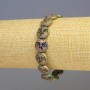 Hematite and Multicolor Wood Bracelet, 12x4 mm Beads, 18 cm Length, Stretch