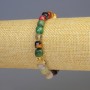 Bracelet with Assorted Faceted Stones, Cube-Shaped, 7x7 mm, 18 cm Stretch