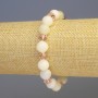 Bracelet with Morganite and Czech Glass beads — faceted ball and rondelle shapes, diameters 10 mm and 8 mm, length 18 cm, stretch