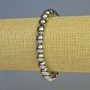 Hematite Bead Bracelet, Silver-Colored, 8mm Diameter, 18cm Length, Elastic