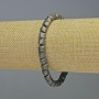 Hematite bracelet with hexagonal zigzags, matte gray color, 6x6 mm diameter, 18 cm length, stretch