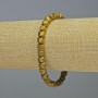 Hematite bracelet with hexagonal zigzag shapes, matte gold color, 6x6 mm diameter, 18 cm length, stretch