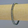 Hematite Rondelle Bracelet, Green Chameleon Color, 6x2 mm Diameter, 18 cm Length, Stretch