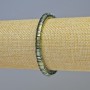 Hematite Rondelle Bracelet, green chameleon color, 6x1 mm diameter, 18 cm length, stretch