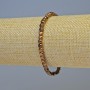 Hematite bracelet with cubic beads copper color, matte and glossy finish, 4x4 mm, length 18 cm, stretch