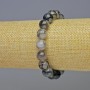 Dragon Vein Agate Bracelet with Smooth Beads, 10 mm Diameter, 18 cm Length, Stretch