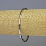 Hematite Bracelet, Rectangular Shape, Silver Color, 9x3 mm, 18 cm, Stretch