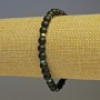 Shungite Bracelet with Smooth Beads, 6 mm Diameter; Rainbow Hematite Discs, 5x2 mm; 18 cm Length (Stretch)
