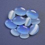 Brooch with blue Cat's Eye stone (synthetic) 45×50 mm - golden metal