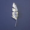 Writer's Pen Pendant Brooch with Mask, Silver Metal 80x23 mm