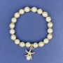 White Majorca Acrylic Bracelet, 8 mm diameter, 113 cm +/- length, 18 cm +/- stretch