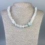 Morganite chip necklace, bead sizes 12×1 mm ±, 9×4 mm ±, length 48 cm ±