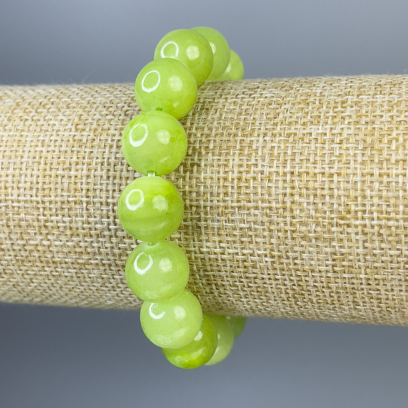 Onyx Bracelet Smooth Bead 12mm+-, length 18cm+- stretch